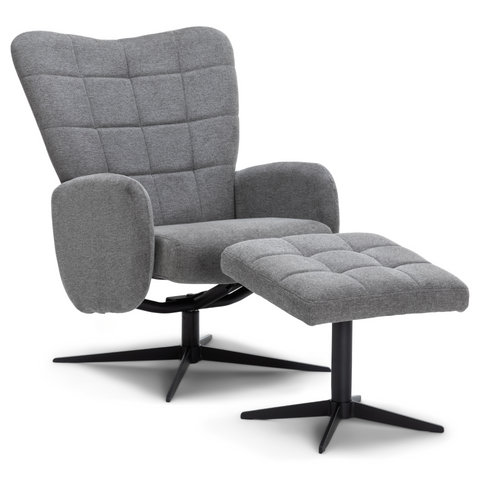 Alfred - Fauteuil inclinable avec repose-pieds - Gris