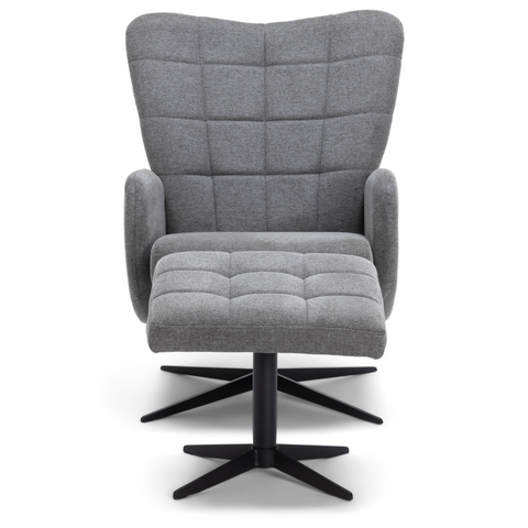 Alfred - Fauteuil inclinable avec repose-pieds - Gris