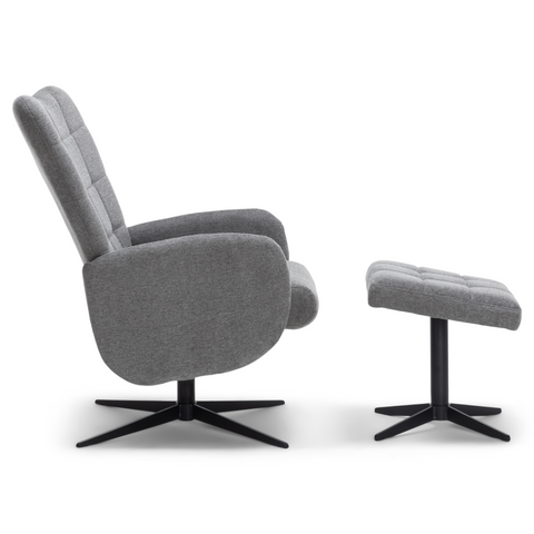 Alfred - Fauteuil inclinable avec repose-pieds - Gris