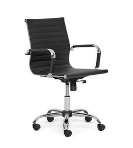 Chaise de bureau Benjamin avec accoudoirs, noir/chrome