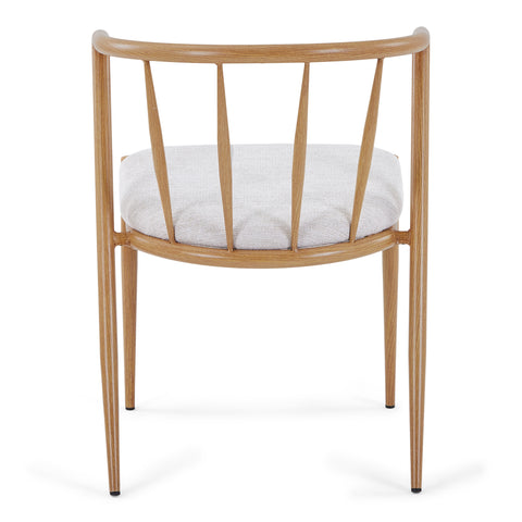 Bella Chaise de salle à manger - aspect chêne avec assise tapissée beige