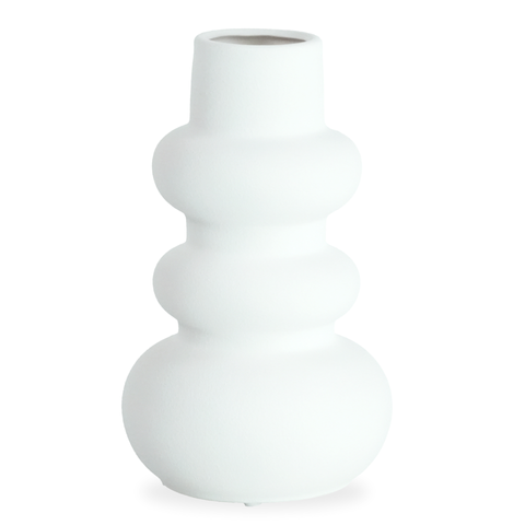 Vase en céramique Billie blanche 24 cm