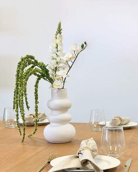 Vase en céramique Billie blanche 24 cm