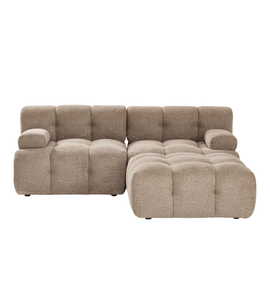 Lilie - canapé modulable couleur sable avec 2 modules et méridienne à droite ou à gauche - L : 190 x P : 190 x H : 64 cm
