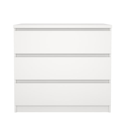 Commode Naia 3 tiroirs blanc H : 70 x L : 77 x P : 50 cm