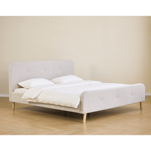 Premium Christian bed in beige 180x200 cm incl. lattes de lit et matelas