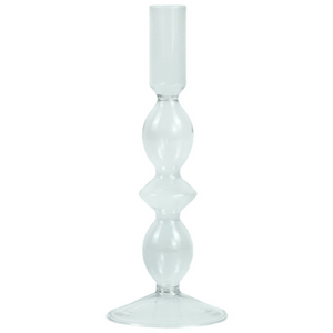 Cora porte-bougie en verre gris 20 cm