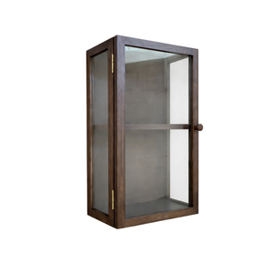 Armoire vitrine murale Piper 60x40x20 cm chêne fumé