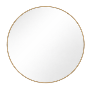 Miroir Ruthy Ø80 cm avec cadre en bois de chêne