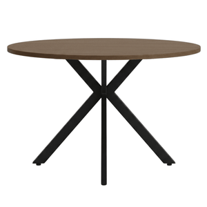 Ebbe table de salle à manger ronde en chêne fumé avec pieds croisés Ø100