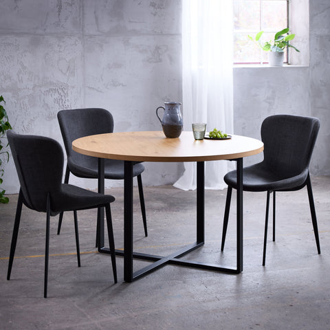 Table de salle à manger Lugo aspect chêne Ø120 CM