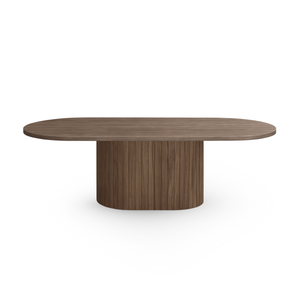 Bobby - Table basse ovale 120x55x45 cm Chêne fumé