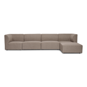 Emilia canapé modulaire en sable 4 modules avec méridienne droite et gauche L : 328 x P : 158 x H : 72 cm