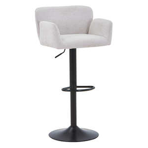Tabouret de bar Melody - textile beige avec hauteur réglable et fonction pivotante