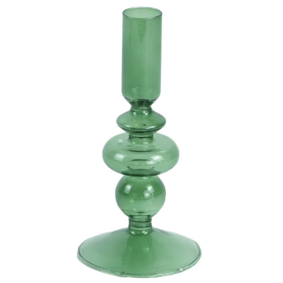 BOUGEOIRS / PORTE BOUGIE en VERRE moulé VERT & ROUGE - hauteur 23,5cm - Décoration BOUGEOIRS / PORTE BOUGIE en VERRE moulé VERT & ROUGE - hauteur 23,5cm - Décoration