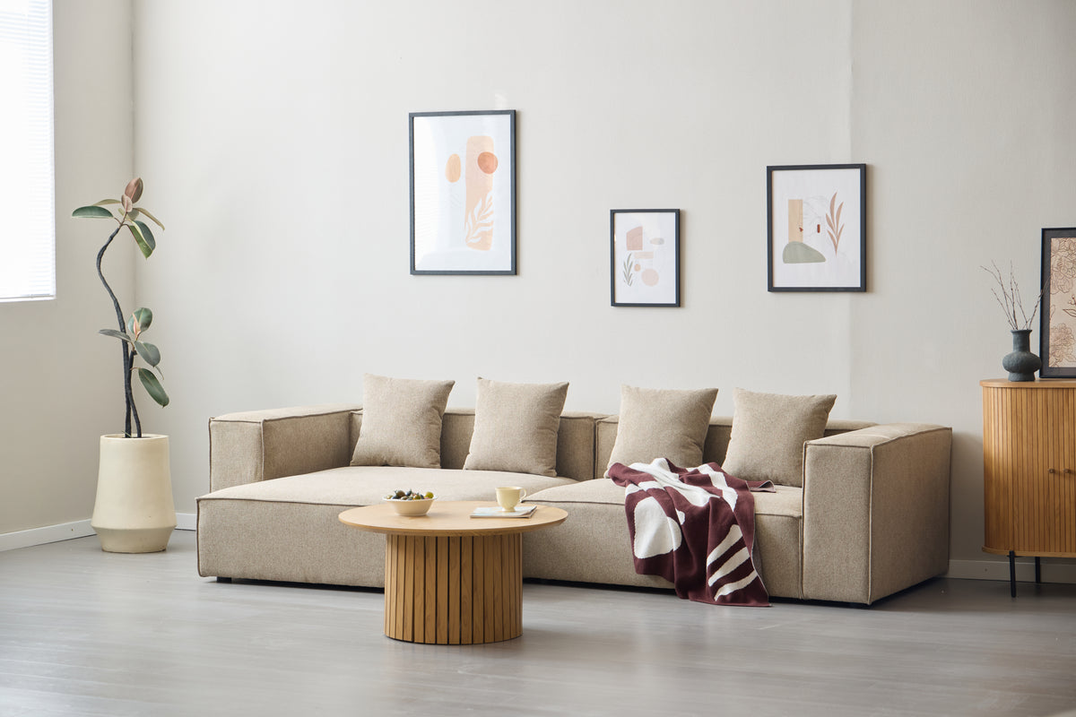 Hailey - Canapé modul en sable avec 2 modules L : 294 x P : 100 x H ...