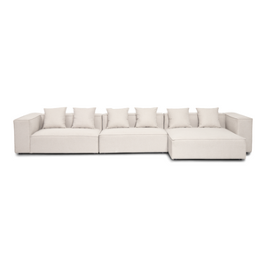 Hailey - Canapé d'angle droit modulable beige avec 3 modules L: 415 x P: 148 x H: 65 cm