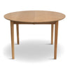 Joshua - Table à manger ronde en placage de chêne naturel avec rallonge 120/160/200 cm - 2 rallonges incluses