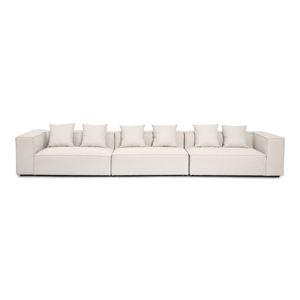 Hailey - Canapé modulaire beige avec 3 modules L: 415 x P: 100 x H: 65 cm