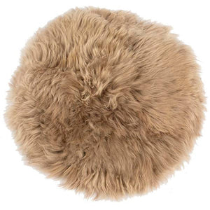 Coussin en peau de mouton véritable - Beige Ø40 cm