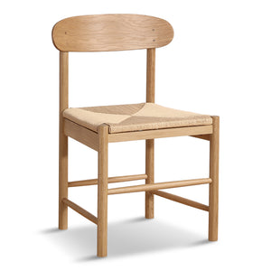 Madison - Chaise en bois en chêne avec assise tressée