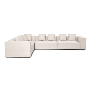 Hailey - Canapé d'angle beige avec 4 modules (Configuration 1) L: 368 x P: 247 x H: 65 cm