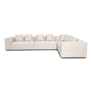 Hailey - Canapé d'angle modulaire beige avec 4 modules (Configuration 2) L: 368 x P: 247 x H: 65 cm