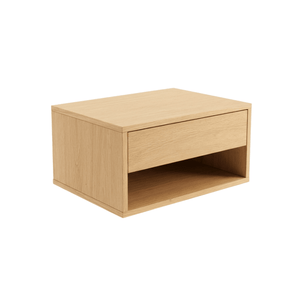 Selina table de chevet/étagère murale en chêne 38x30x20 cm incl. support mural
