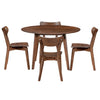 Ensemble de table à manger - Table ronde Aggi Ø120 cm (placage chêne fumé) + 4 chaises de salle à manger Rickie aspect chêne fumé
