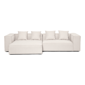 Hailey - Canapé modulaire beige avec méridienne gauche et 2 modules L: 294 x P: 148 x H: 65 cm
