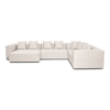 Hailey - Canapé modulaire en U beige avec 4 modules - Méridienne gauche L: 368 x P: 247 x H: 65 cm